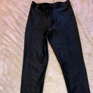 american apparel high rise vinyl black pants